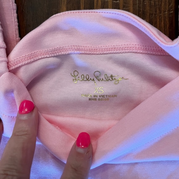 LILY PULITIZER Sirah Knit 3/4 Sleeve Top Ruched Sleeves in Light Pink XS - Picture 4 of 6